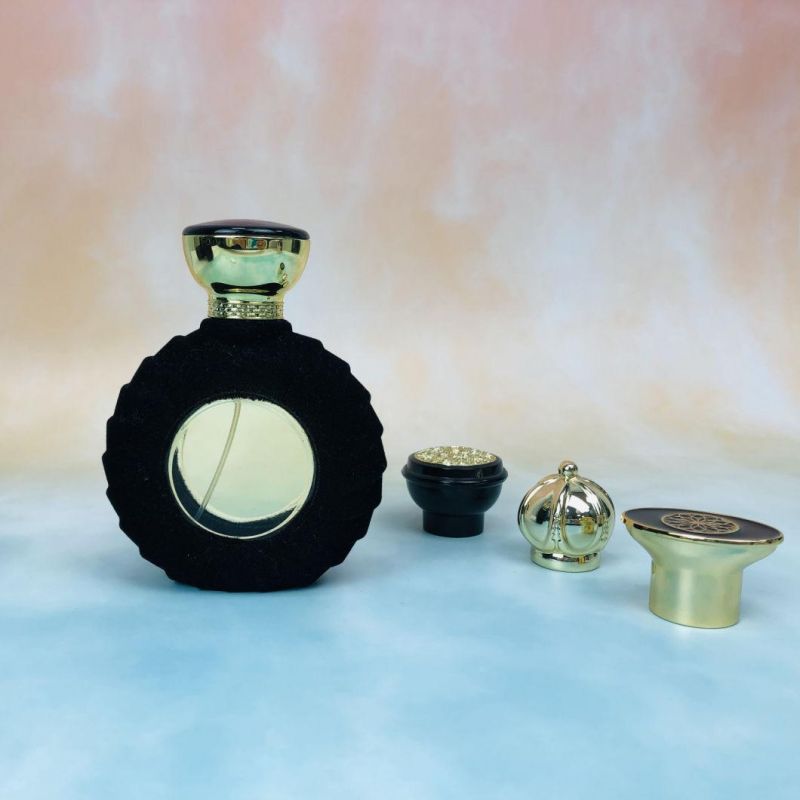 Wholesale China Factory Black Flocking Empty Glass Perfume Bottle for Women Lady