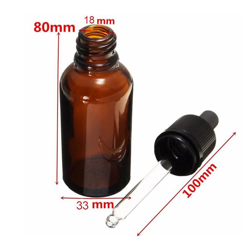 Brown Amber Glass Bottle Glass Dropper Dropping Bottle Refillable Container 10/20/30/50/100ml