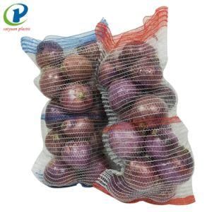 PE Raschel Vegetable Fruit Net Mesh Bag with Handle