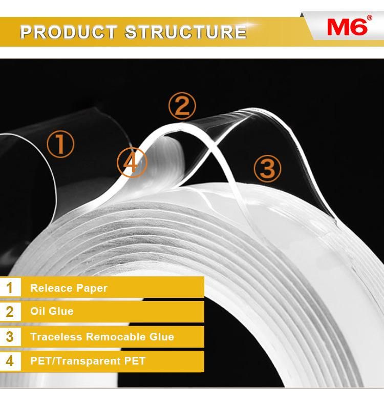 Hot Sale Customized Size Free Sample High Quality Transparent Adhesive Acrylic Tape