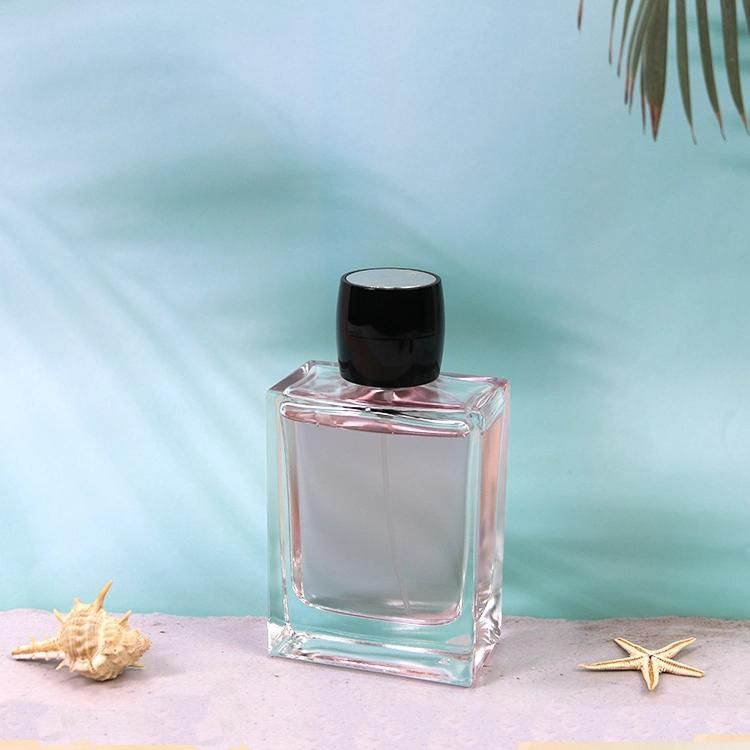 50ml Rectangle Empty Crystal Mens Elegant Black Perfume Spray Glass Bottle Flat Square Perfume Spray Bottle Glass Cosmetic Containers Empty Glass Bottle