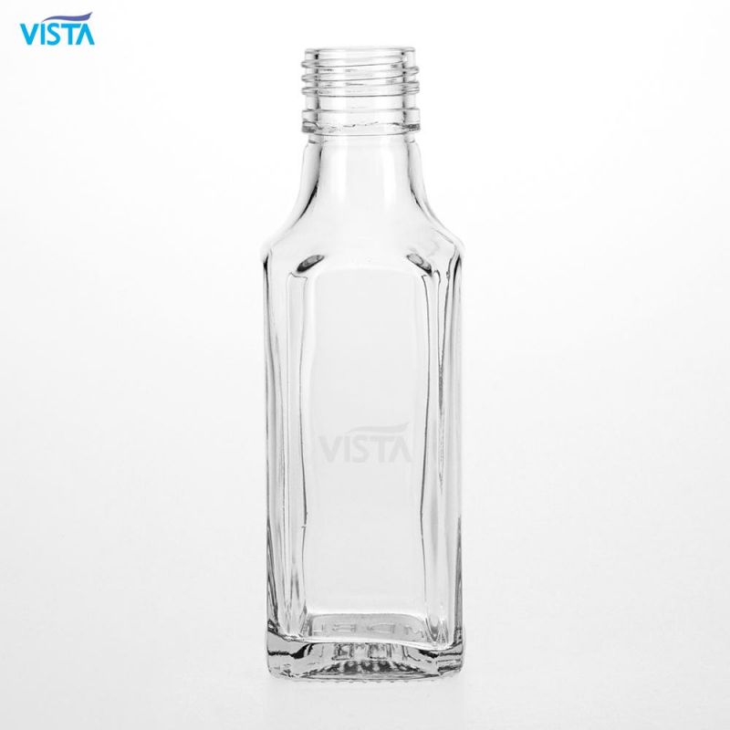 200ml High Flint Square Vodka Glass Bottle with Screw Cap