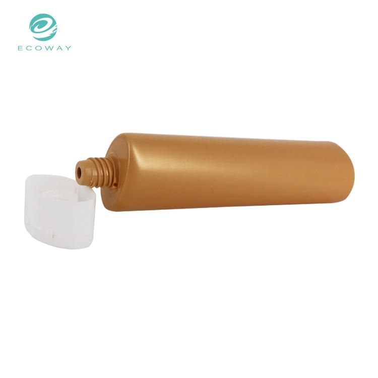 150ml High Capacity PE Clear Tube Golden Note Oval White Flip Cover Face Cleanser Tube