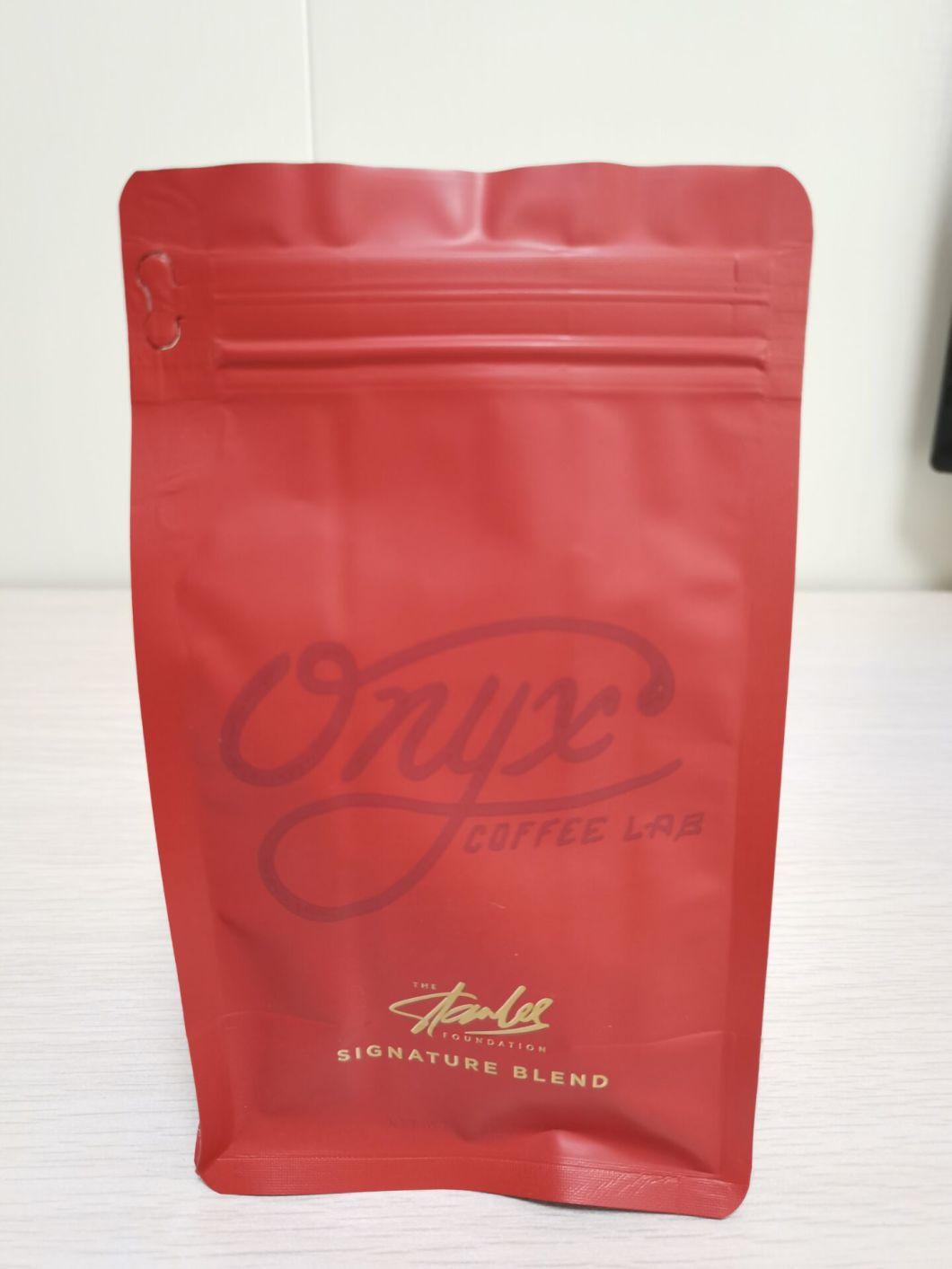 Flat Bottom, Side Gusset Coffee Bags with Valve, Zipper Lock