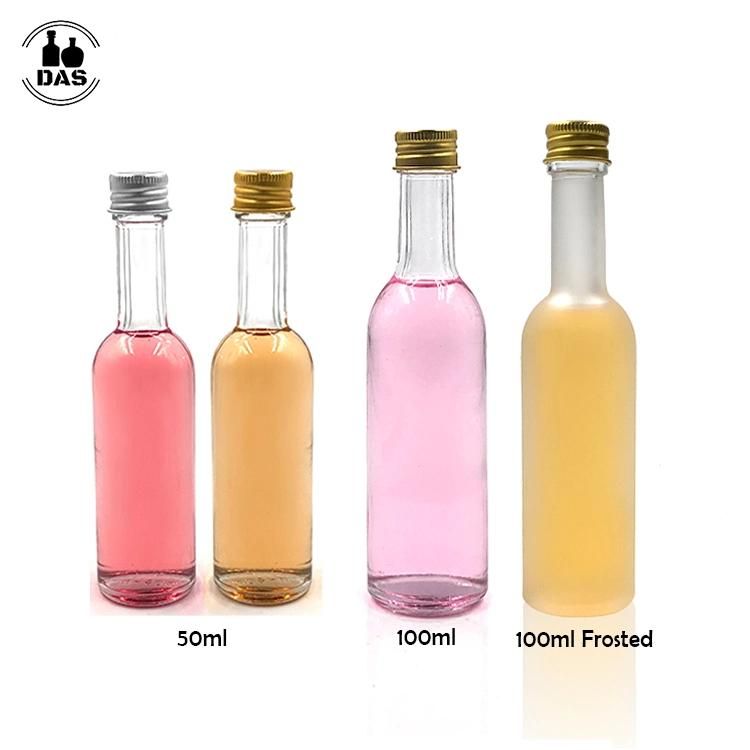 Wholesale 40ml Flat Flask Small Drinking Gin Vodka Whisky Rum Wine Beverage Mini Spirit Glass Liquor Bottle with Caps