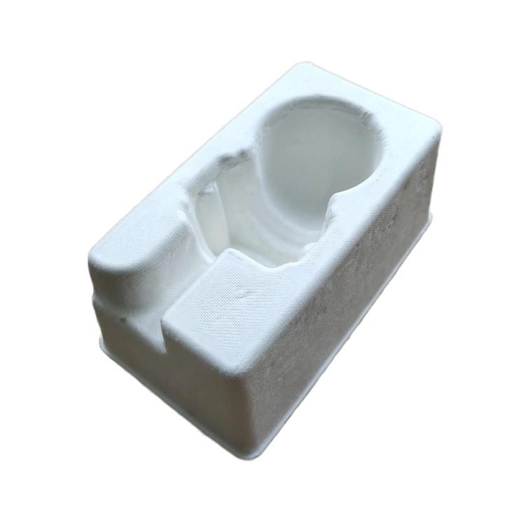 Dry Press White Color Sugarcane Material Recycled Paper Pulp Tray