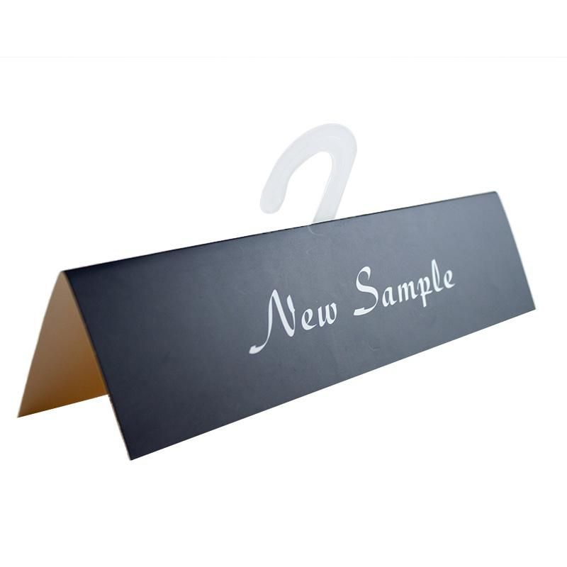 Customized Black Printed Fabric Material Hang Display Paper Card