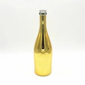 Factory 750 Ml Gold Color Spirits Champagne Sparkling Wine Glass Bottle