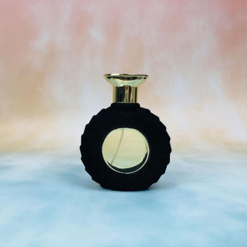 Wholesale China Factory Black Flocking Empty Glass Perfume Bottle for Women Lady