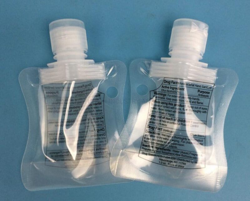 30ml Hand Sanitizer Stand up Spout Pouch Plastic Packaging Bags