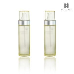 120ml Thick Wall Pet Powder Pump Cosmetic Packaging Bottle Frosted Pump Bottle with Cover