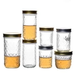 Smooth and Practical Empty Clear Round Reusable Glass Jars 300ml 500ml with Lids