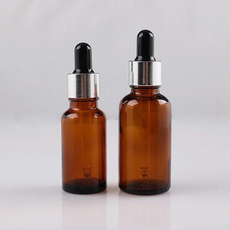 50ml Amber Essential Oil Bottles Glass with Long Dropper Refillable Bottle Portable Essential Oil Jars with Pipette Container