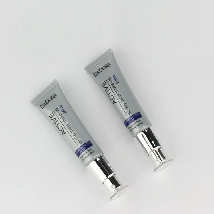 50ml 100ml 120ml Sliver Metal Shining Cosmetic Laminated Aluminum BB/CC Cream Stock Packaging Tube with Flip Top Lid