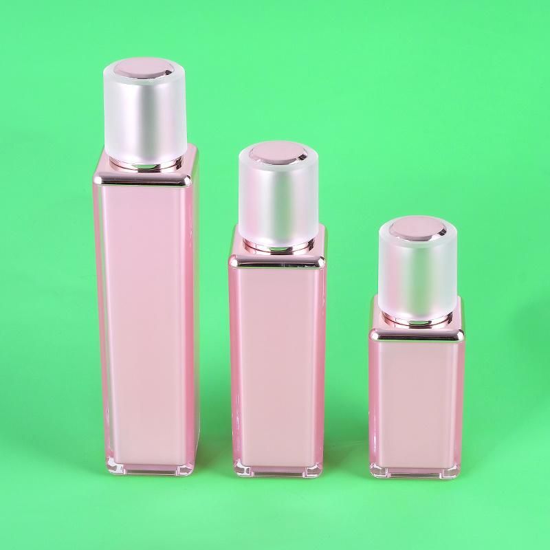 Wholesale 50ml 80ml 120ml Elegant Pink Empty Plastic Cream Jar Acrylic Bottle Lotion Bottle