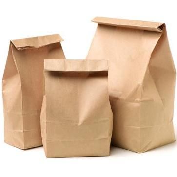 Food Grade Square Bottom Brown Paper Bags with No Handle