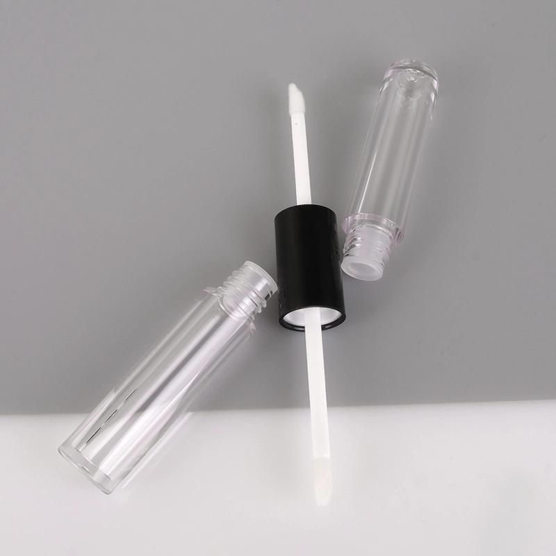 Latest Design 2.5g Double End Lip Gloss Tube Lip Gloss Packaging Custom Gold Lid Clear Lip Gloss Tube with Wand Tubes