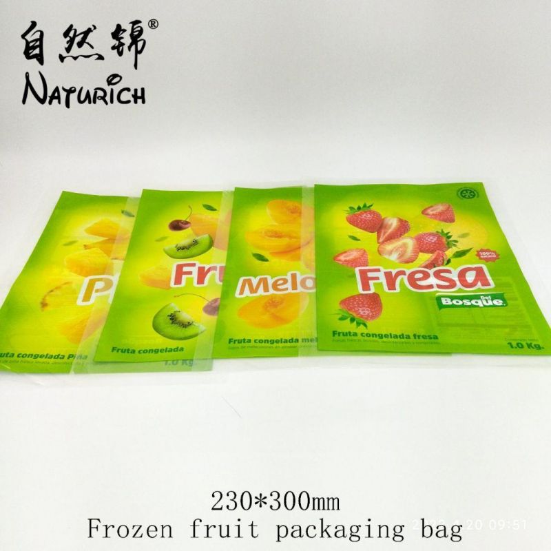 Digital Printing Frozen Mixed Fruit Bag Cherry Kiwifruit Peach Packaging Mylar Pouch