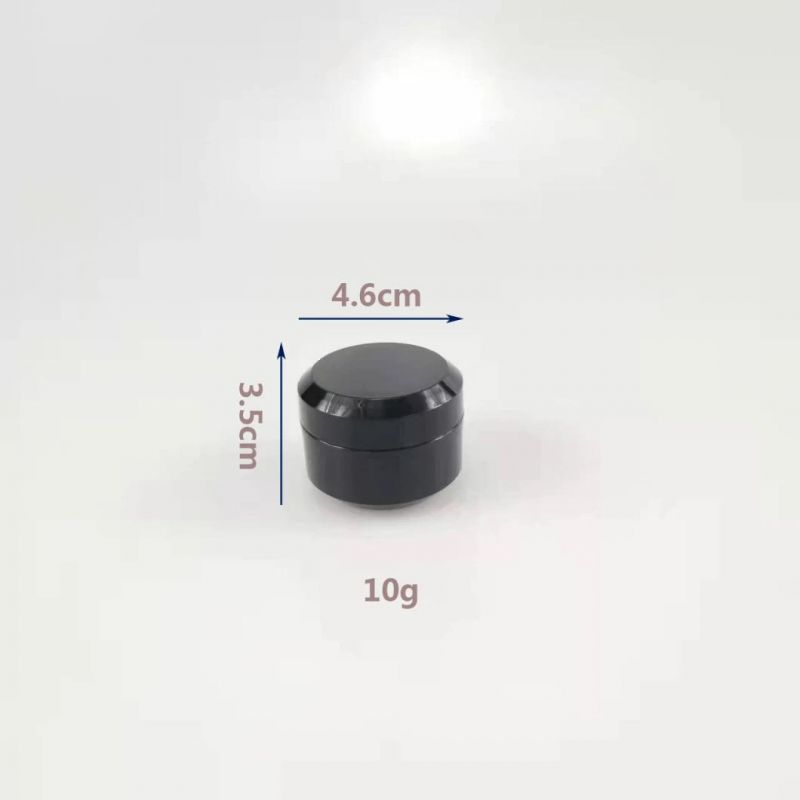 10g 20g Plastic Can Empty Cosmetic Container Black Cover Cream Lotion Can Bottle Cosmetic Sub Packaging Box