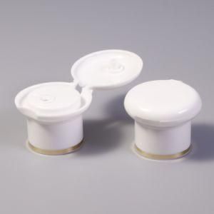 White Color PP Plastic Shampoo Flip Top Cap