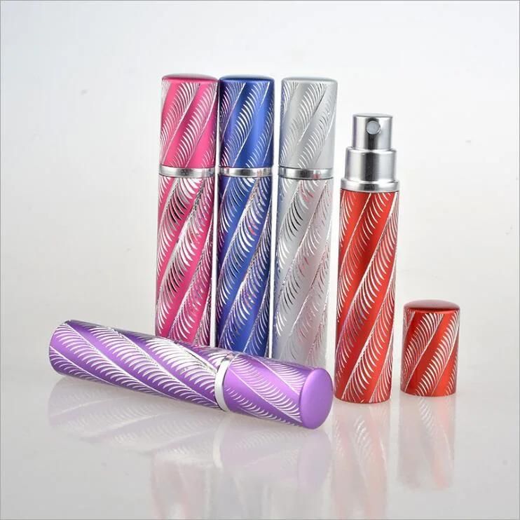 Travel Rechargeable Perfume Atomizer Metal Case Spray 10ml Aluminum Tank Nozzle Glass Perfume Bottle Rechargeable Spray Bot