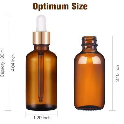 20ml 30ml 50ml 100ml Essential Oil Serum Flat Shoulder Frosted Clear Glass Dropper Bottle with Pipette