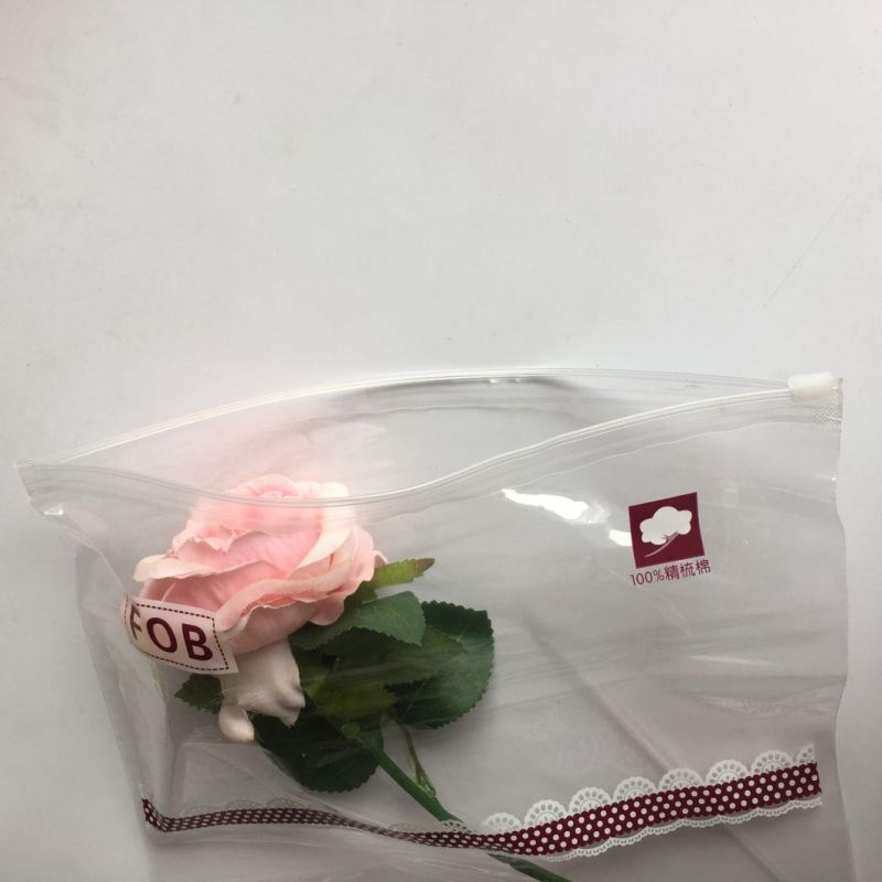 Hot Sale Custom Printed Clear LDPE Plastic Zipper Clothing Packaging Bags Slider Zipper Bag