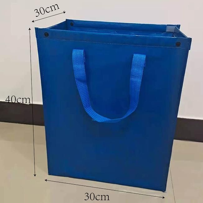 Reusable Heavy Duty Home and Kitchen Plastic, Paper, Glass Recycling Bags with Tip Handle Suitable for Shopping, Laundry, Recycle