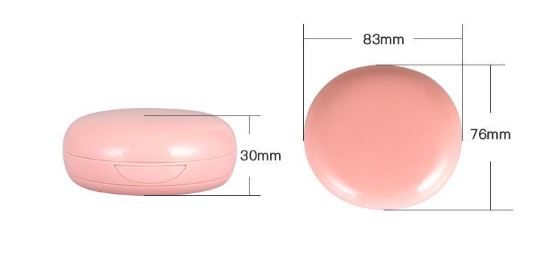 New Design Elegant Cute Pink Round Empty Plastic Case Air Cushion Powder Case for Makeup Case