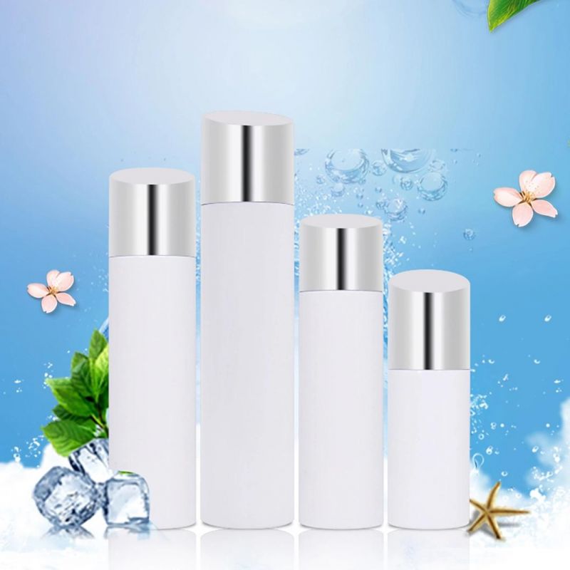 Factory Price White Empty Cosmetics Lotion Bottle 120ml 180ml Cylinder Face Toner Bottles