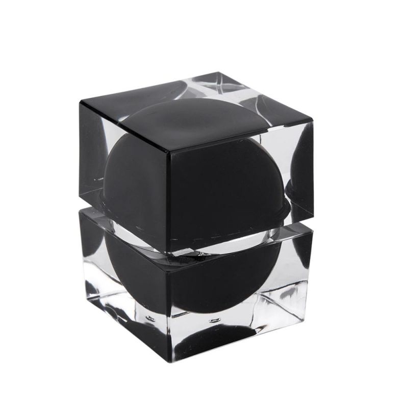 15g 30g 50g Luxury Black Square Acrylic Cosmetic Jar Plastic Cream Jar Wholesale