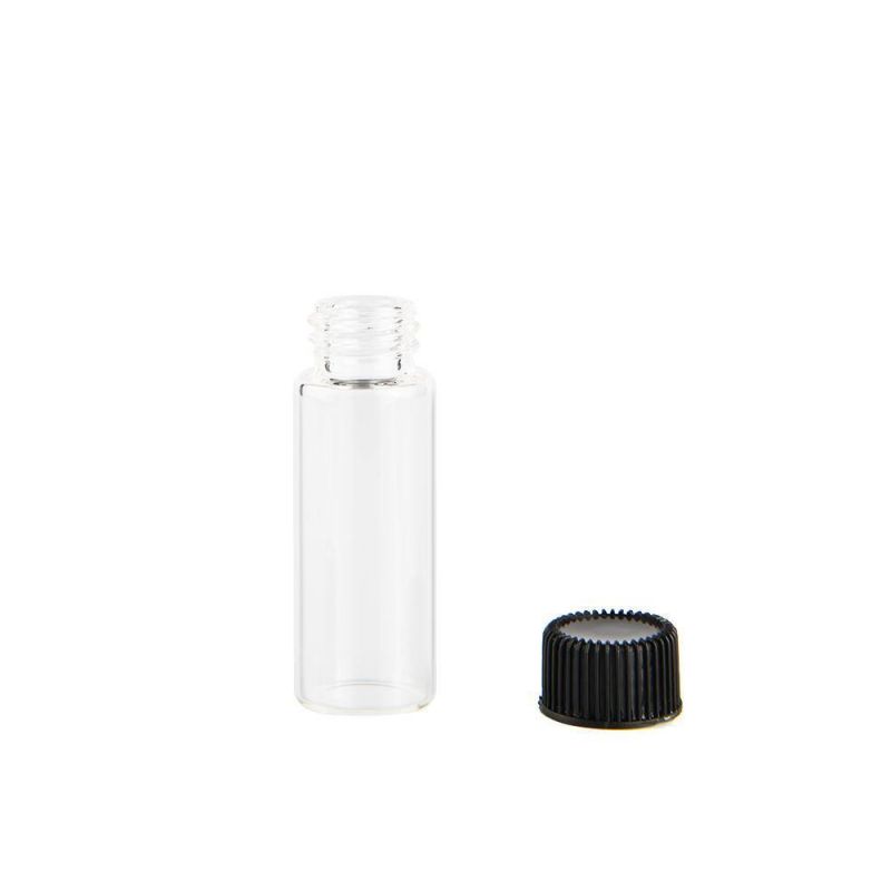 High Quality Factory Custom Screw Top Bottle with Black Plastic Lids for Cosmetics