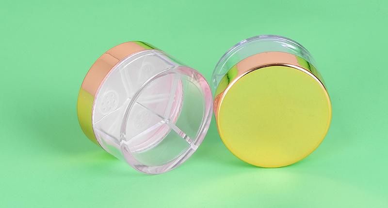 3 Well 3 Hole Empty Plastic Transparent Loose Powder Box for Loose Powder Acrylic Powder