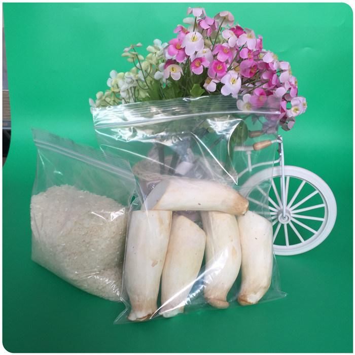 Transparent LDPE Plastic Food Storage Zipper Bag Recycled