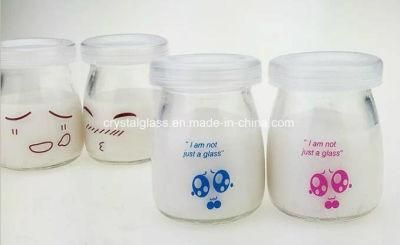 Glass Pudding Bottle Food Storage Jar with Lid 100/150/200ml