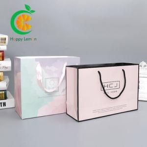 Hot Sell Custom Printed Logo Portable Kraft Paper Handbags, Paper Tote Bag, Grocery Packaging Bag