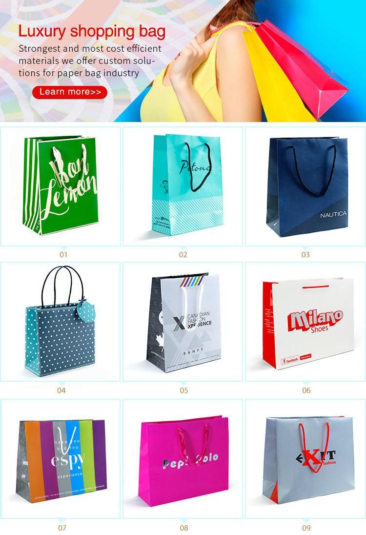 Luxury Chinese Red Coated Custom Logo Printing Fancy Paper Bag