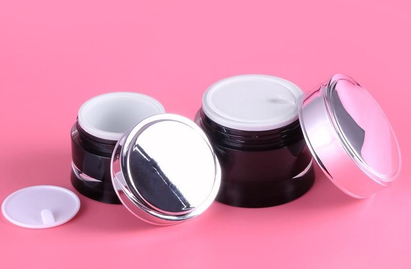 30g 50g Luxury Black Acrylic Plastic Cream Jar for Skin Care