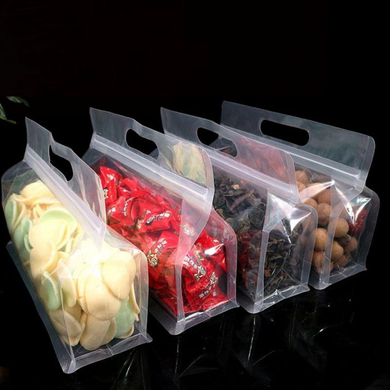 Clear Quad Seal Stand up Zipper Food Packaging Bag