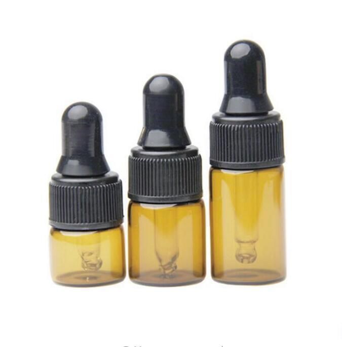 2ml 3ml 5ml Small Amber Glass Dropper Bottle Mini Glass Vial with Pipette Dropper High Quality Glass Bottle
