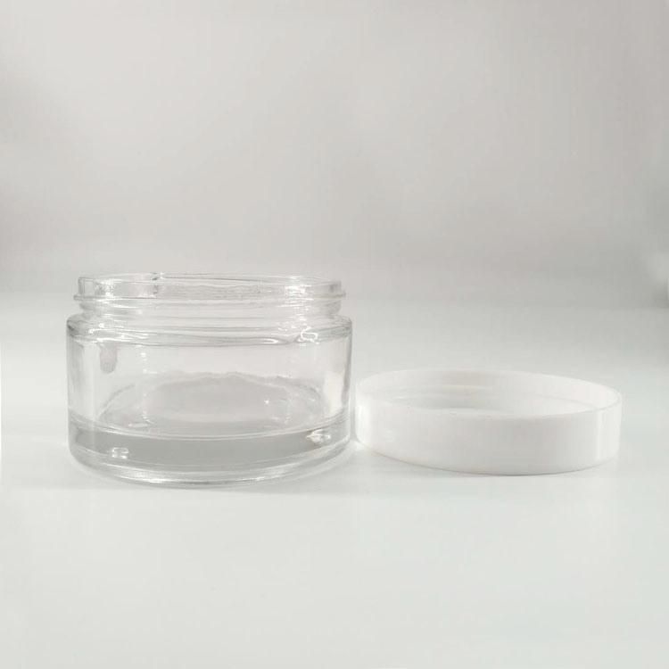Empty 200g Transparent Glass Jar Cosmetic Packaging for Cosmetic