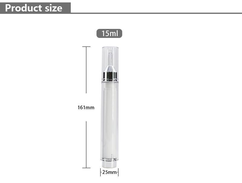 Cosmetic Airless Essence Packaging Eye Cream Needle Syringe Bottle 15ml