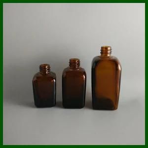 30ml/50ml/100ml Amber Square Empty Glass Essential Oil Bottle