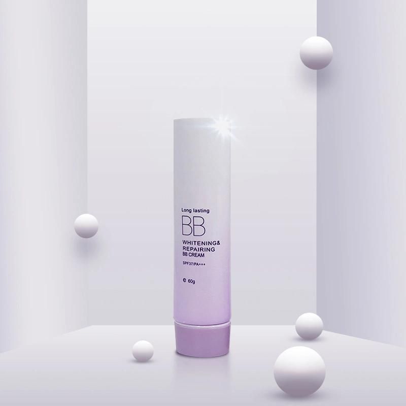 High Grade Cosmetic Packaging Purple and White Gradient Unique Design Private Glaze Tube Packaging Bottle Cosmetic Oval Tube