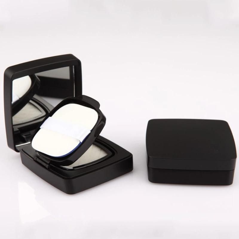 Square Black Frosted Quality Novel Design Revolving Air Cushion Container Foundation Cosmetic Bb Cushion Case