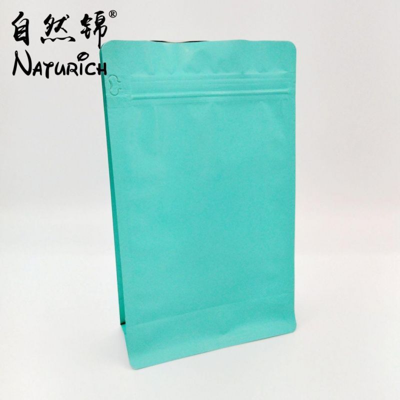 Quad Seal Plastic Zipper Bag for Coffee/Cookies/Dogfood/Rice