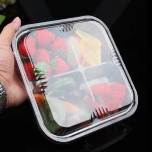 Plastic Food Container with Clear Lid Fresh Fruit Packaging Box Round