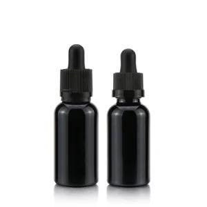 High Quality Black Rubber Dropper Glass Bottles