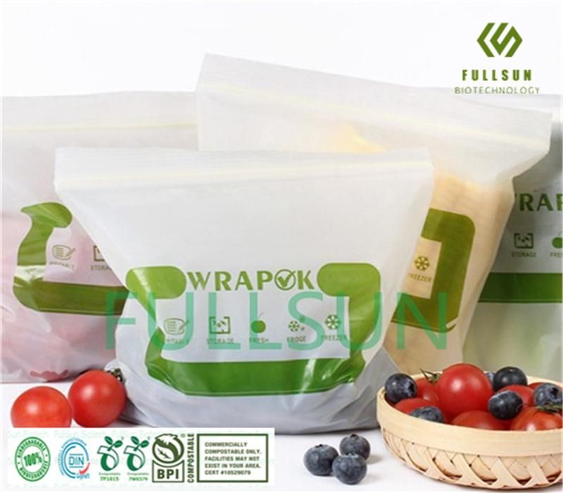 Biodegradable Food Packaging Bag Custom Zipper Printed Compostable Plastic Bag