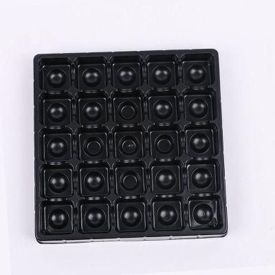 Disposable high quality customized cookie PET plastic chocolate blister tray with divider hot selling biodegradable